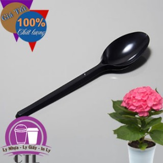 Muỗng nhựa màu đen (100 cái / bịch, 5.000 cái / thùng)